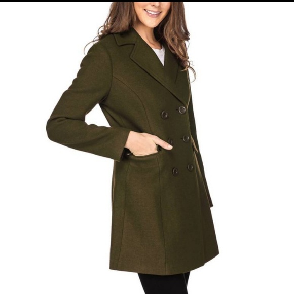 Wool Blend Double Breasted Peacoat. - Picture 2 of 7